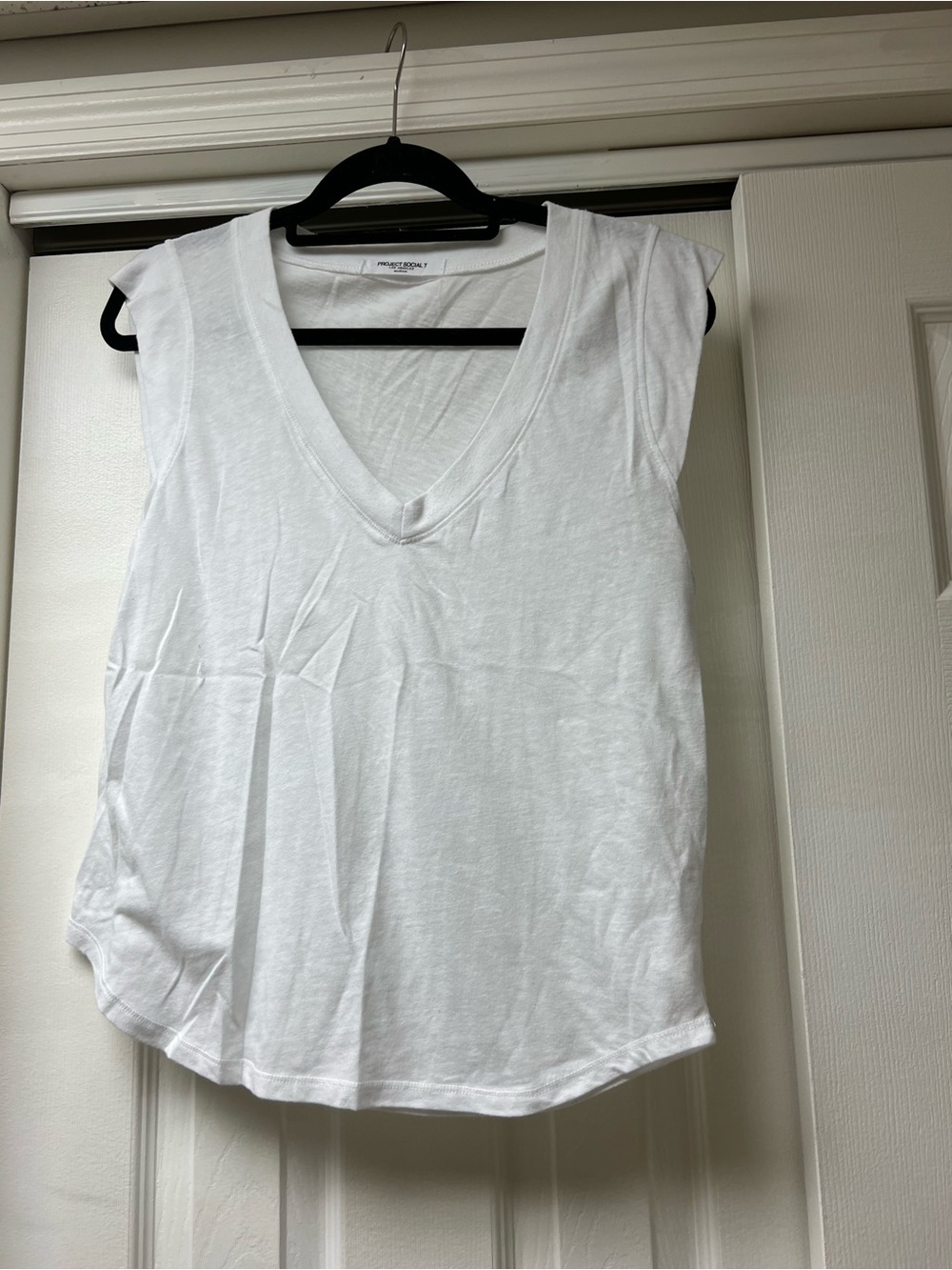 Project Social T White V-Neck Sleeveless Tank